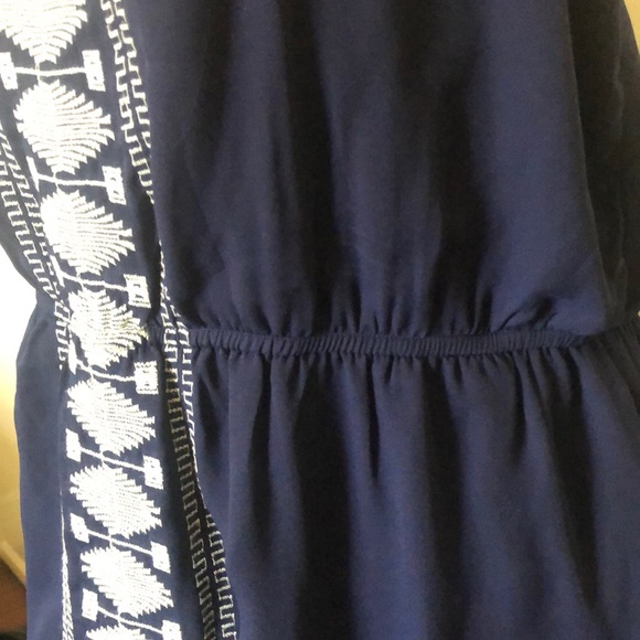 Navy Razor back Embroidered Dress, lined - Picture 4 of 4